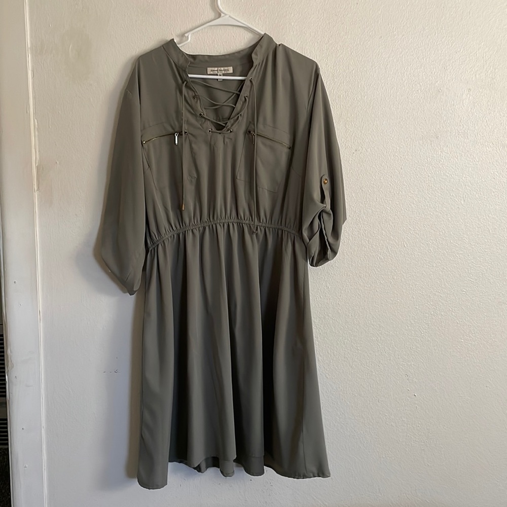 Olive green dress size 2x